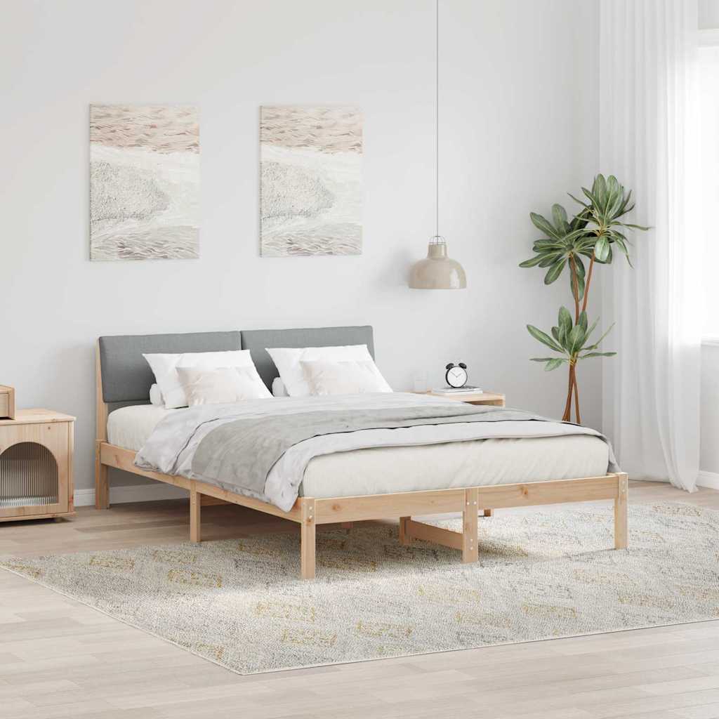Sengestel Brun og lys grå 150 x 200 cm Massivt fyrretræ