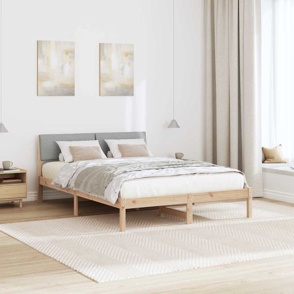 Sengestel Brun og lys grå 150 x 200 cm Massivt fyrretræ