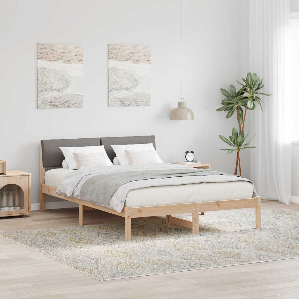 Sengestel Brun og taupe 150 x 200 cm Massivt fyrretræ