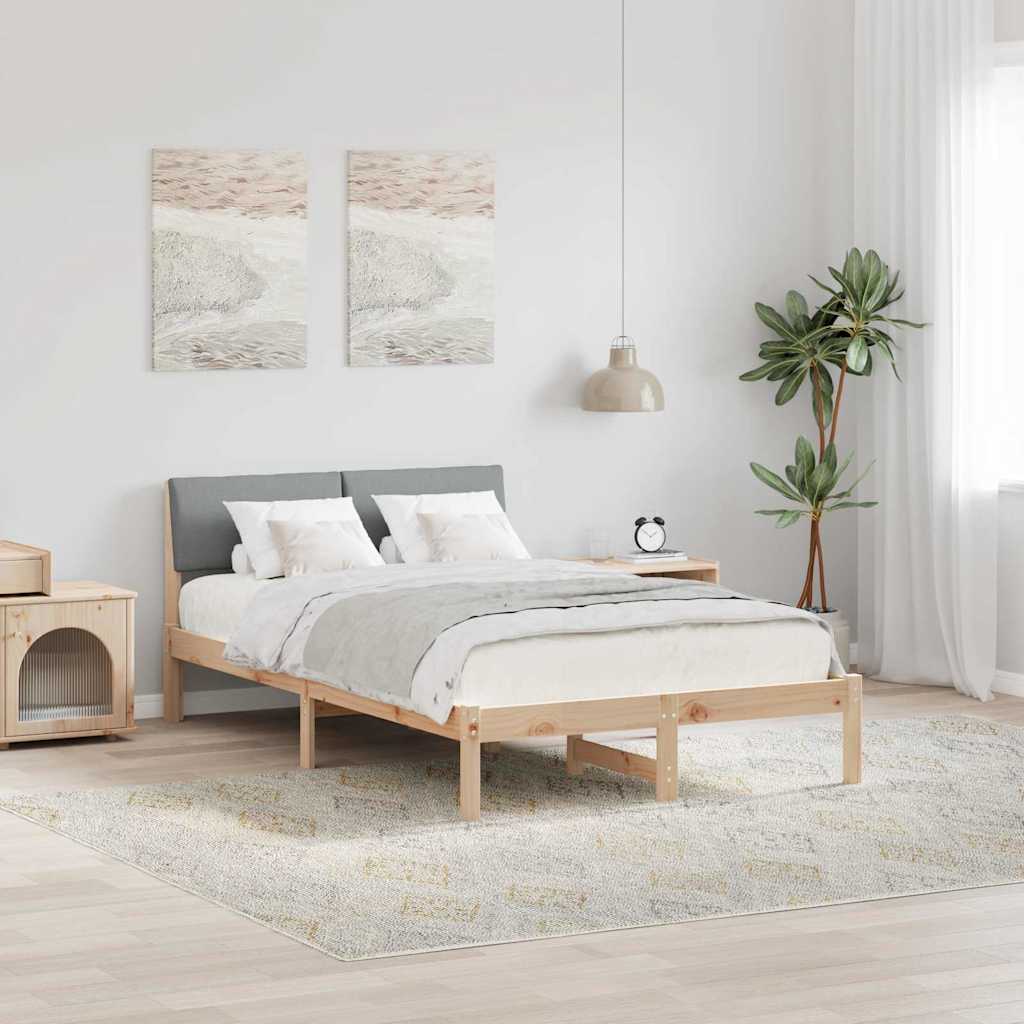 Sengestel Brun og lys grå 120 x 200 cm Massivt fyrretræ