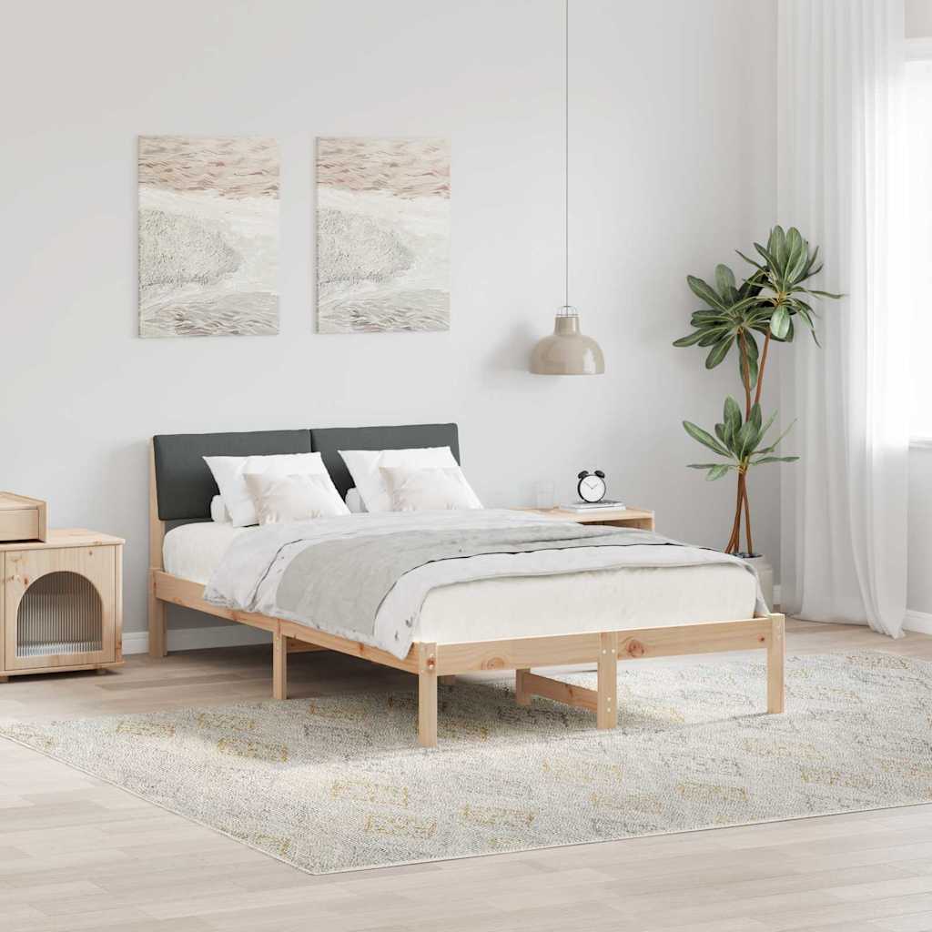 Sengestel brun og mørkegrå 120 x 200 cm Massivt fyrretræ