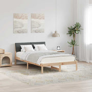 Sengestel brun og mørkegrå 120 x 200 cm Massivt fyrretræ