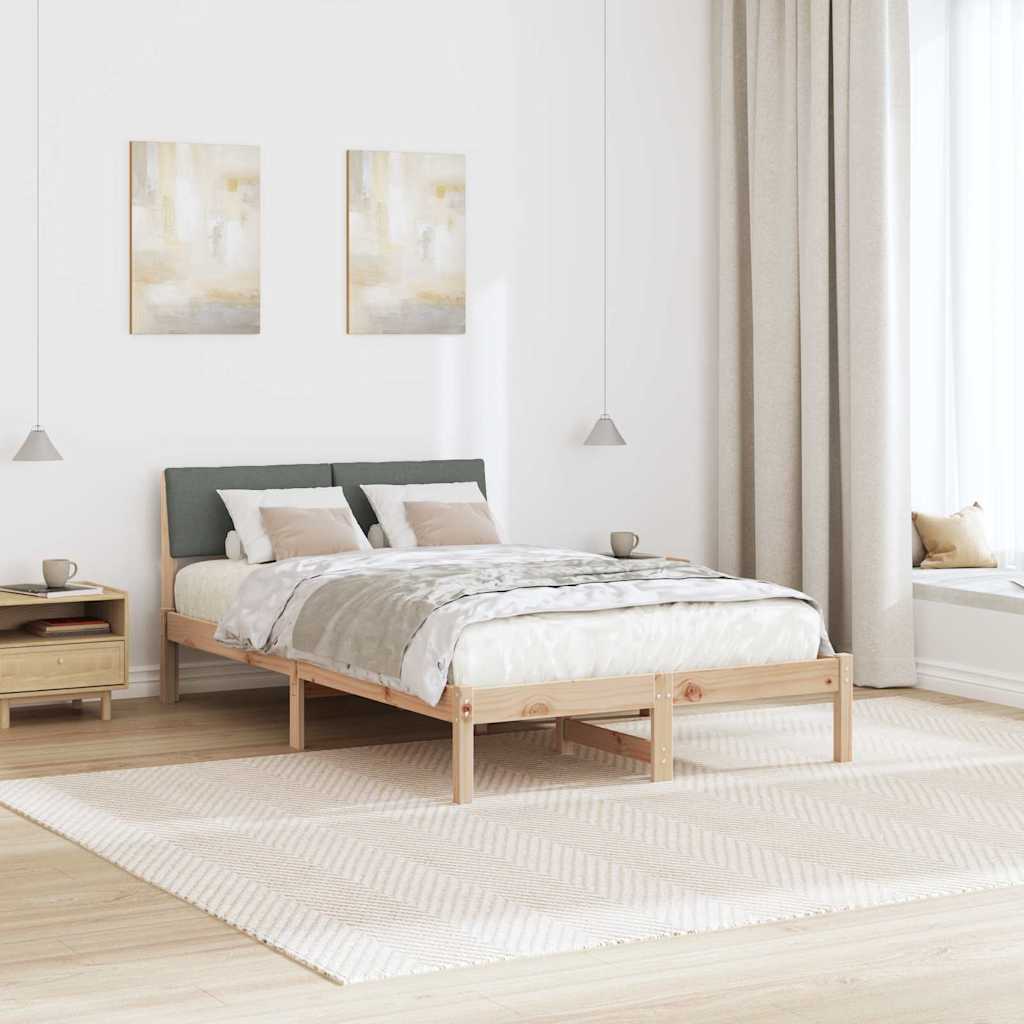 Sengestel brun og mørkegrå 120 x 200 cm Massivt fyrretræ