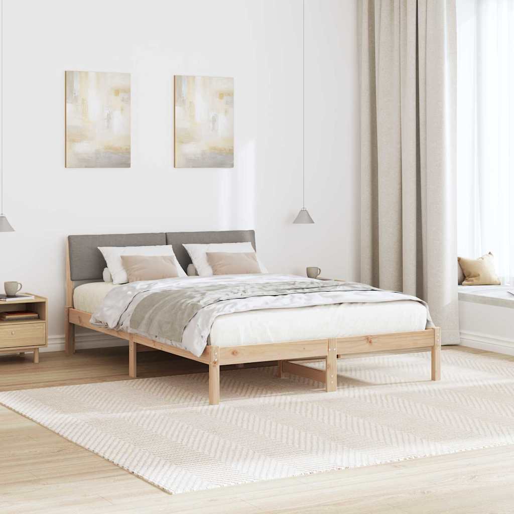 Sengestel Brun og taupe 135 x 190 cm Massivt fyrretræ