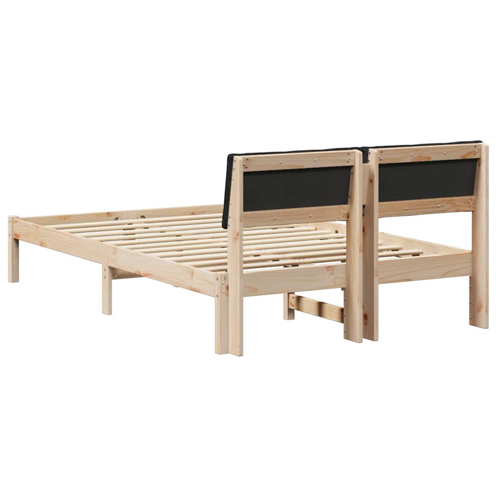 Sengestel Brun og sort 120 x 190 cm Massivt fyrretræ