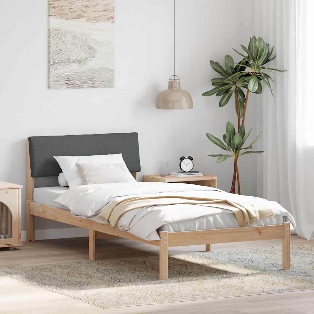 Sengestel brun og mørkegrå 100 x 200 cm Massivt fyrretræ