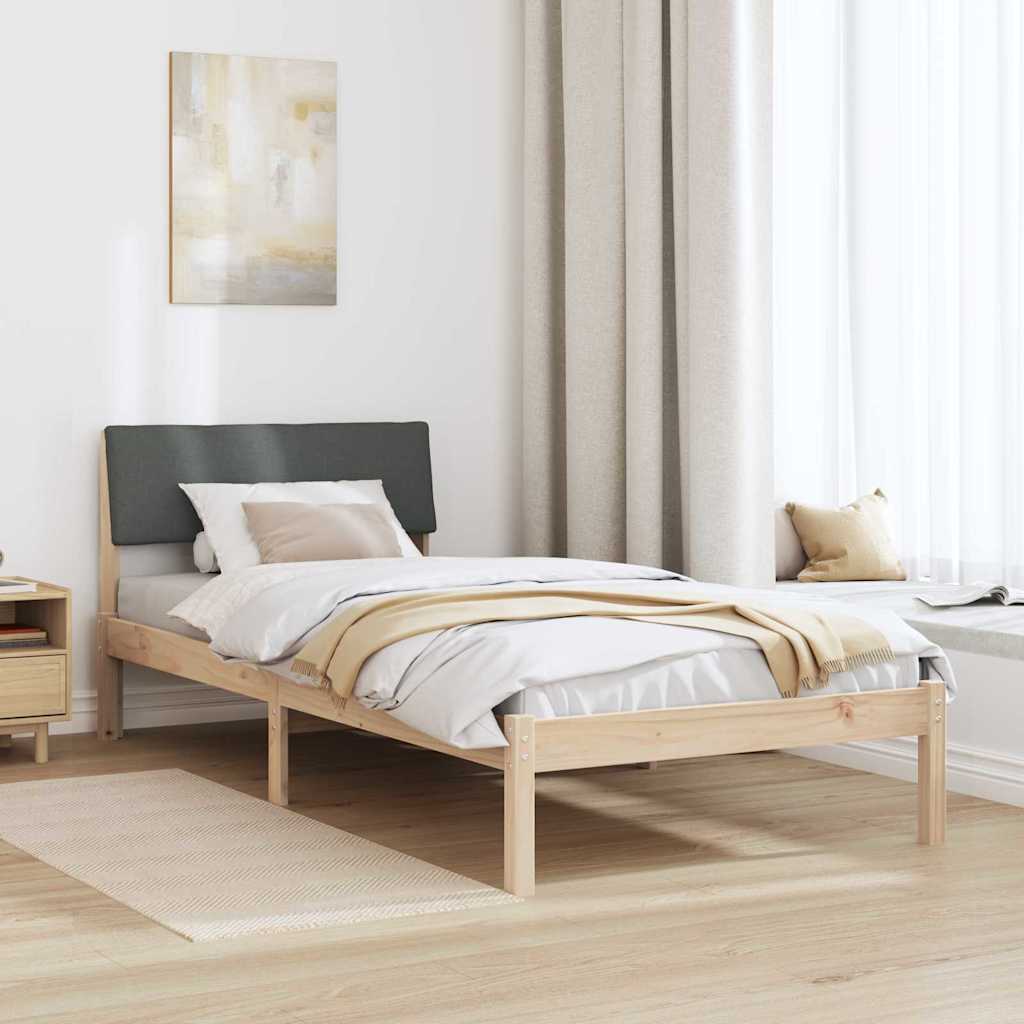 Sengestel brun og mørkegrå 100 x 200 cm Massivt fyrretræ