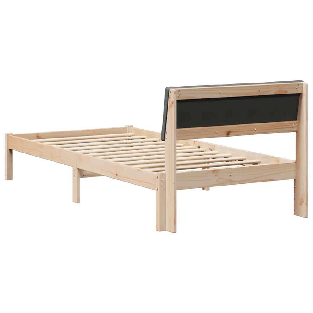 Sengestel brun og mørkegrå 100 x 200 cm Massivt fyrretræ