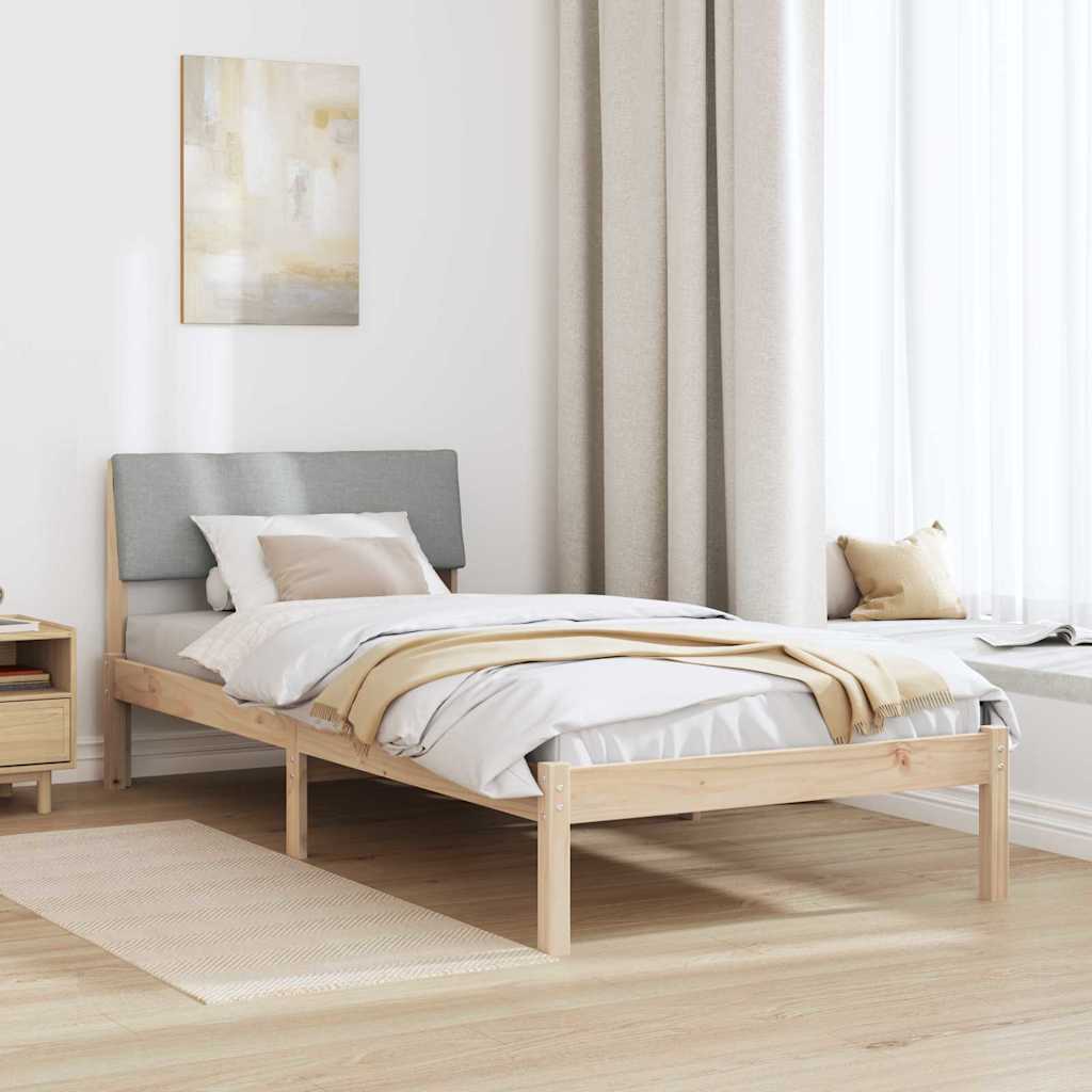 Sengestel Brun og lys grå 90 x 200 cm Massivt fyrretræ
