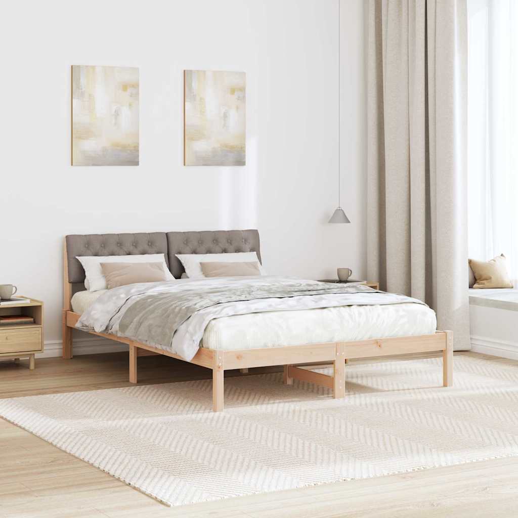 Sengestel Brun og taupe 160 x 200 cm Massivt fyrretræ