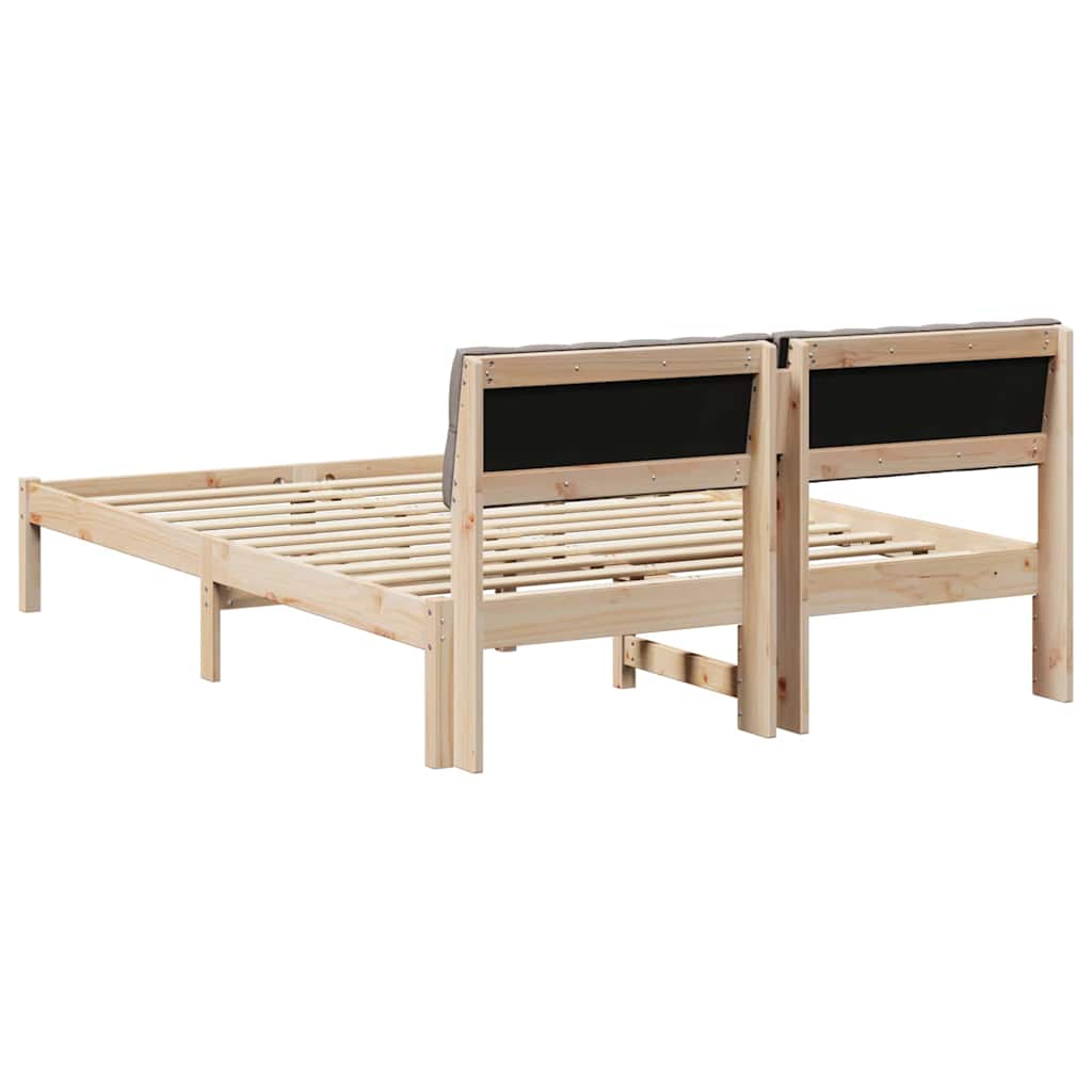 Sengestel Brun og taupe 160 x 200 cm Massivt fyrretræ