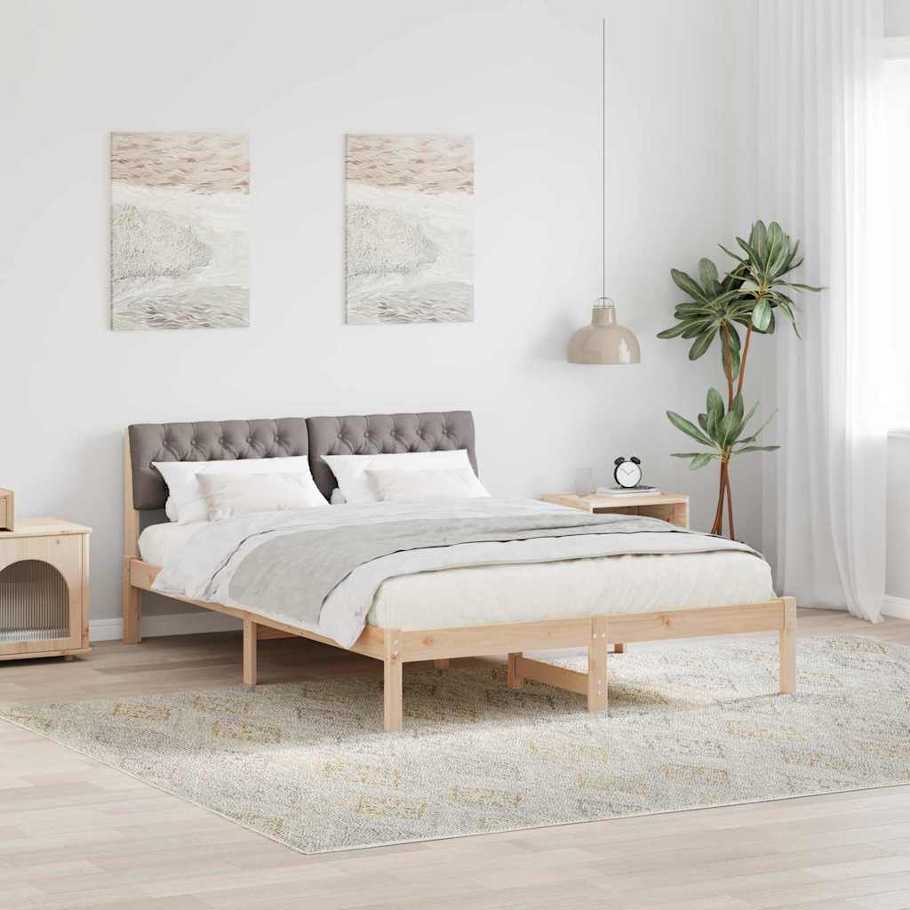 Sengestel Brun og taupe 140 x 200 cm Massivt fyrretræ