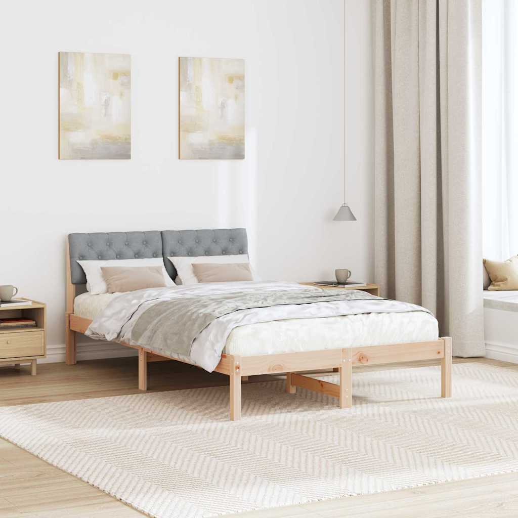 Sengestel Brun og lys grå 120 x 200 cm Massivt fyrretræ
