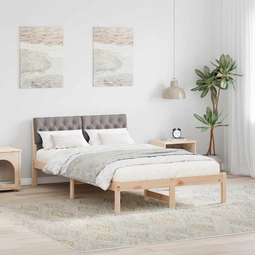 Sengestel Brun og taupe 120 x 200 cm Massivt fyrretræ