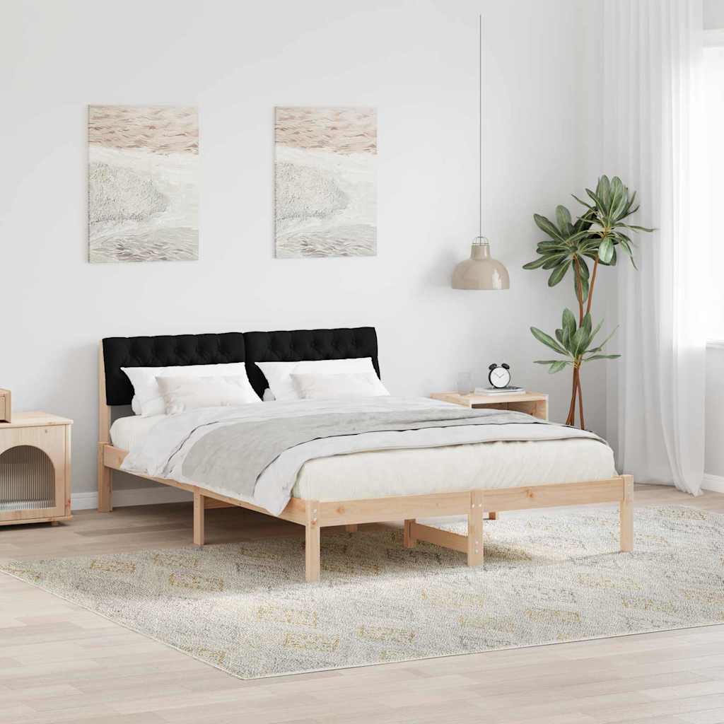 Sengestel Brun og sort 140 x 190 cm Massivt fyrretræ
