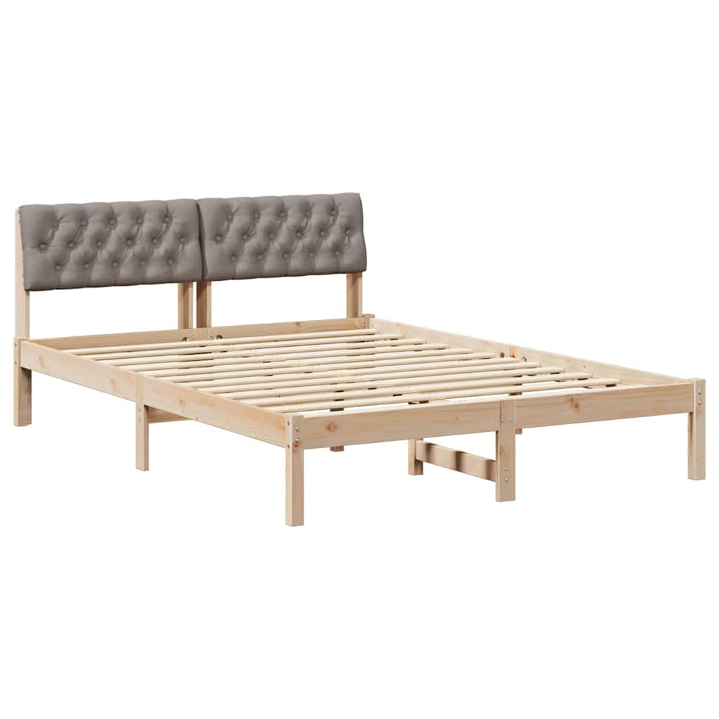 Sengestel Brun og taupe 135 x 190 cm Massivt fyrretræ