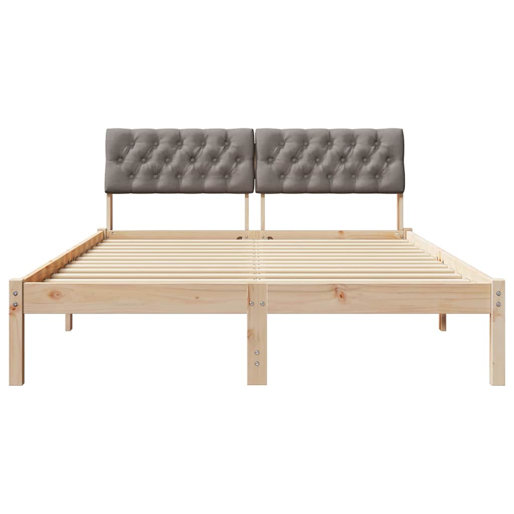 Sengestel Brun og taupe 135 x 190 cm Massivt fyrretræ