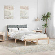 Sengestel Brun og lys grå 120 x 190 cm Massivt fyrretræ
