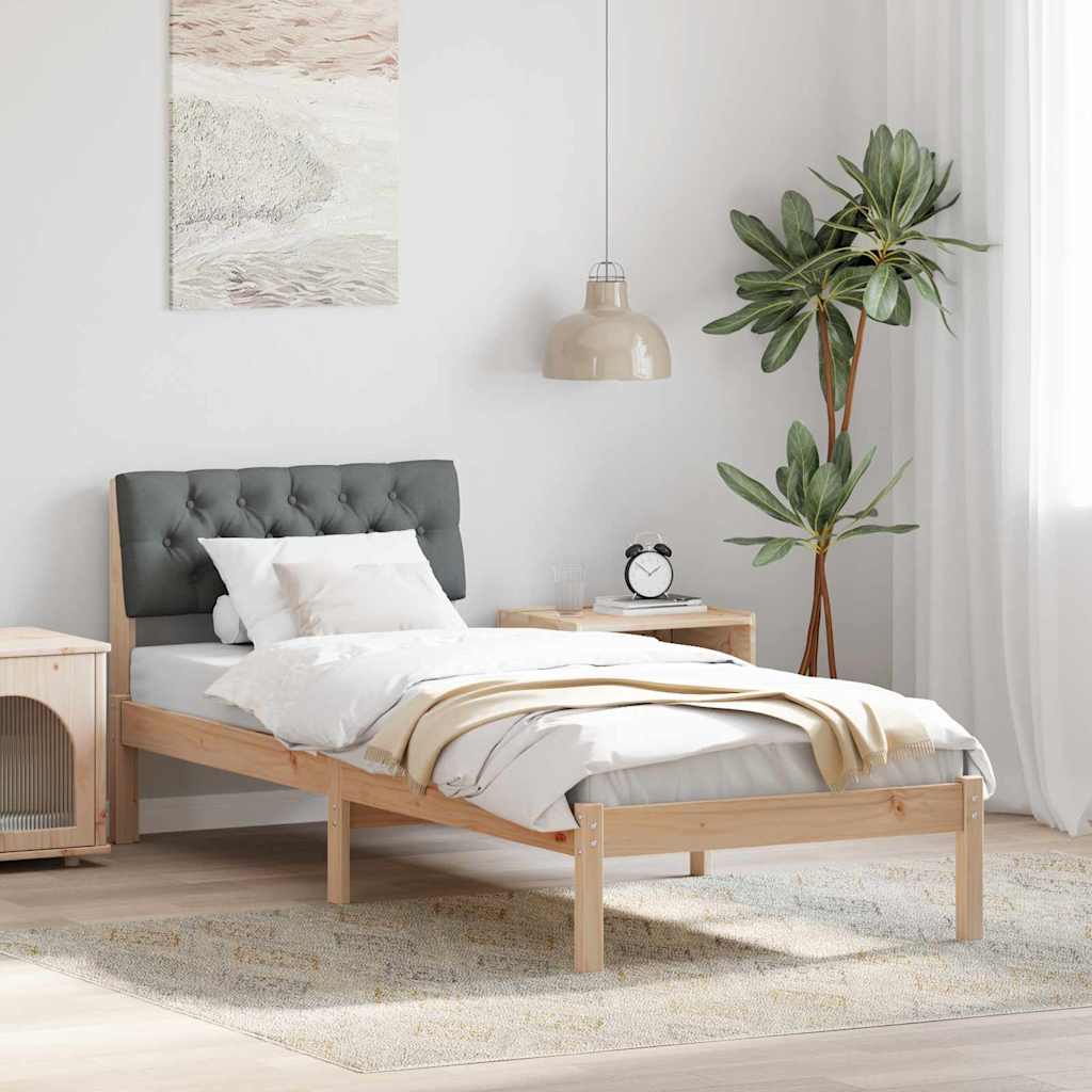 Sengestel brun og mørkegrå 80 x 200 cm Massivt fyrretræ