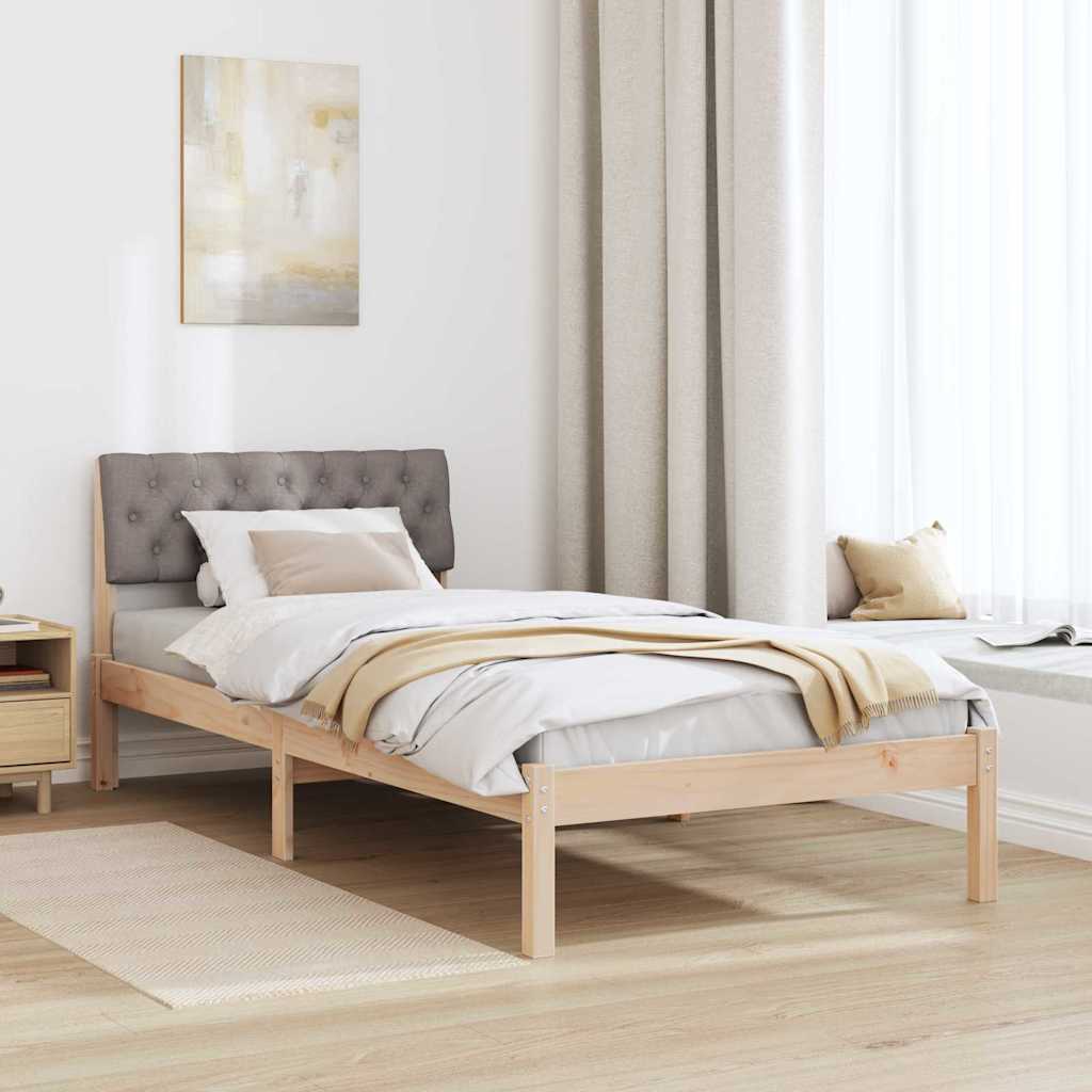 Sengestel Brun og taupe 90 x 190 cm Massivt fyrretræ