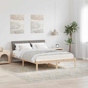 Sengestel Brun og taupe 135 x 190 cm Massivt fyrretræ