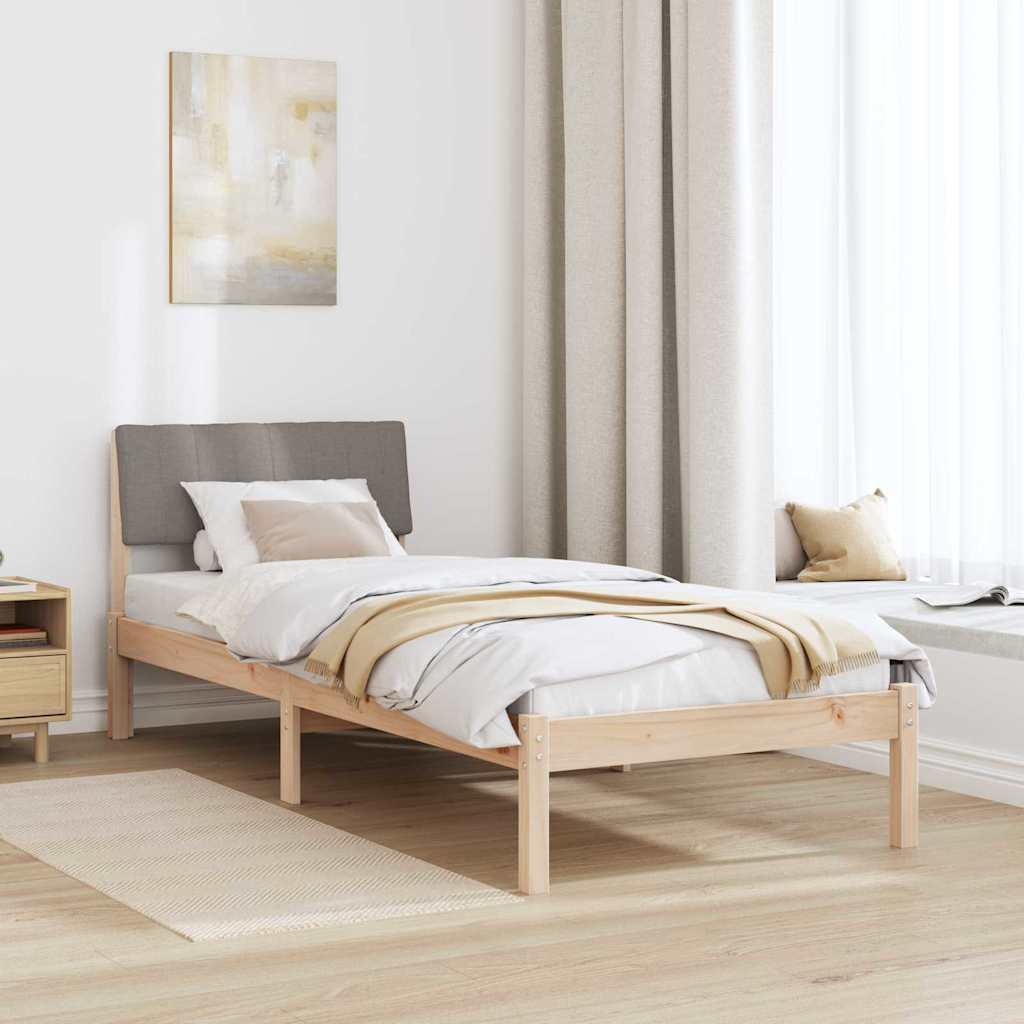 Sengestel Brun og taupe 75 x 190 cm Massivt fyrretræ