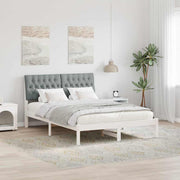Sengestel med Polstret Hovedgavl Hvid 135 x 190 cm