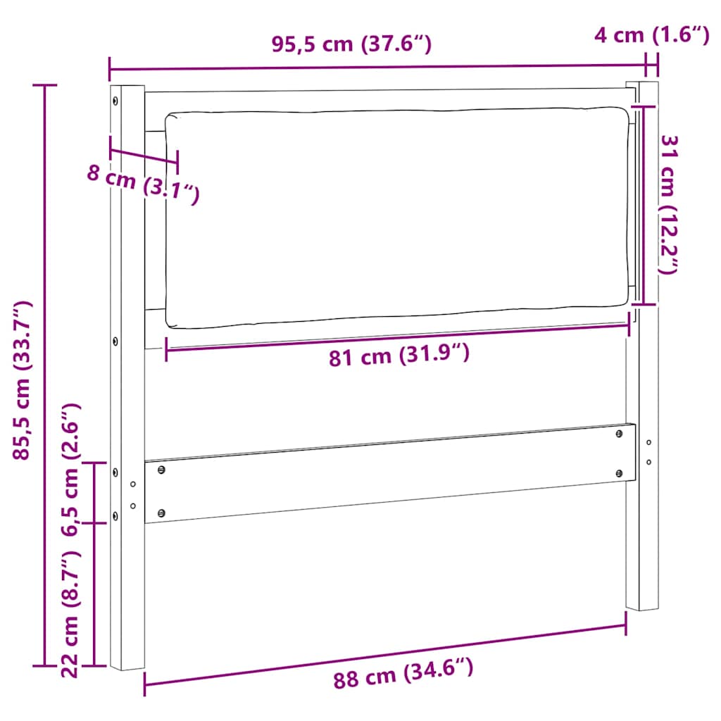 Hovedgærde Andet Brun 90 cm Massivt fyrretræ