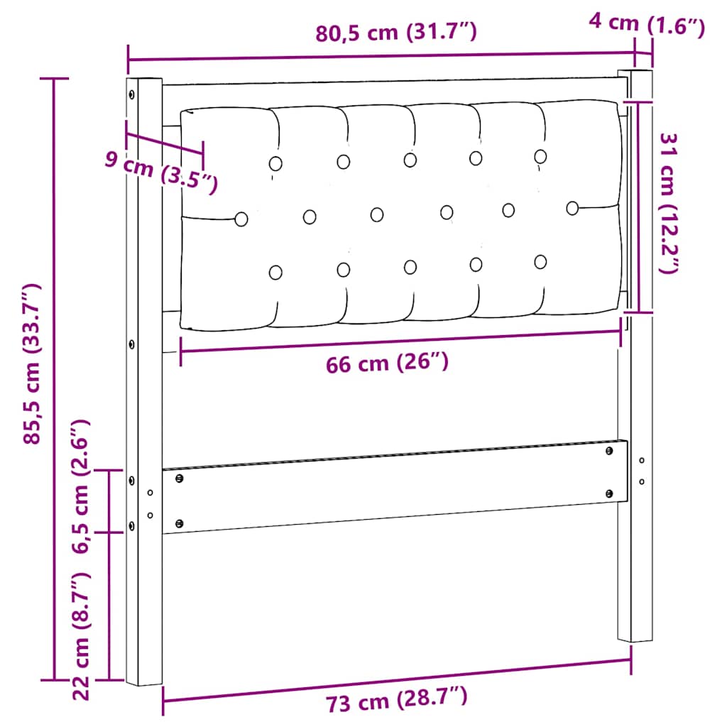 Hovedgærde Andet Hvid og lys grå 75 cm Massivt fyrretræ