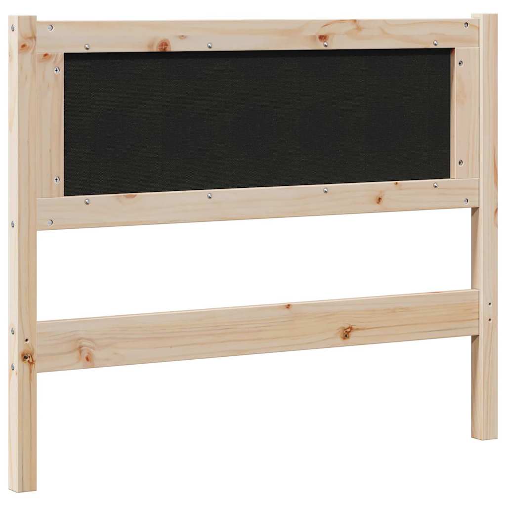 Polstret sengegavl Lysegrå 100 cm Massiv fyrretræ