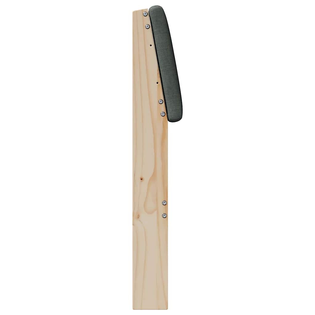 Polstret sengegavl Mørkegrå 200 cm Massiv fyrretræ