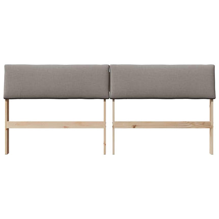 Polstret sengegavl Gråbrun 180 cm Massiv fyrretræ