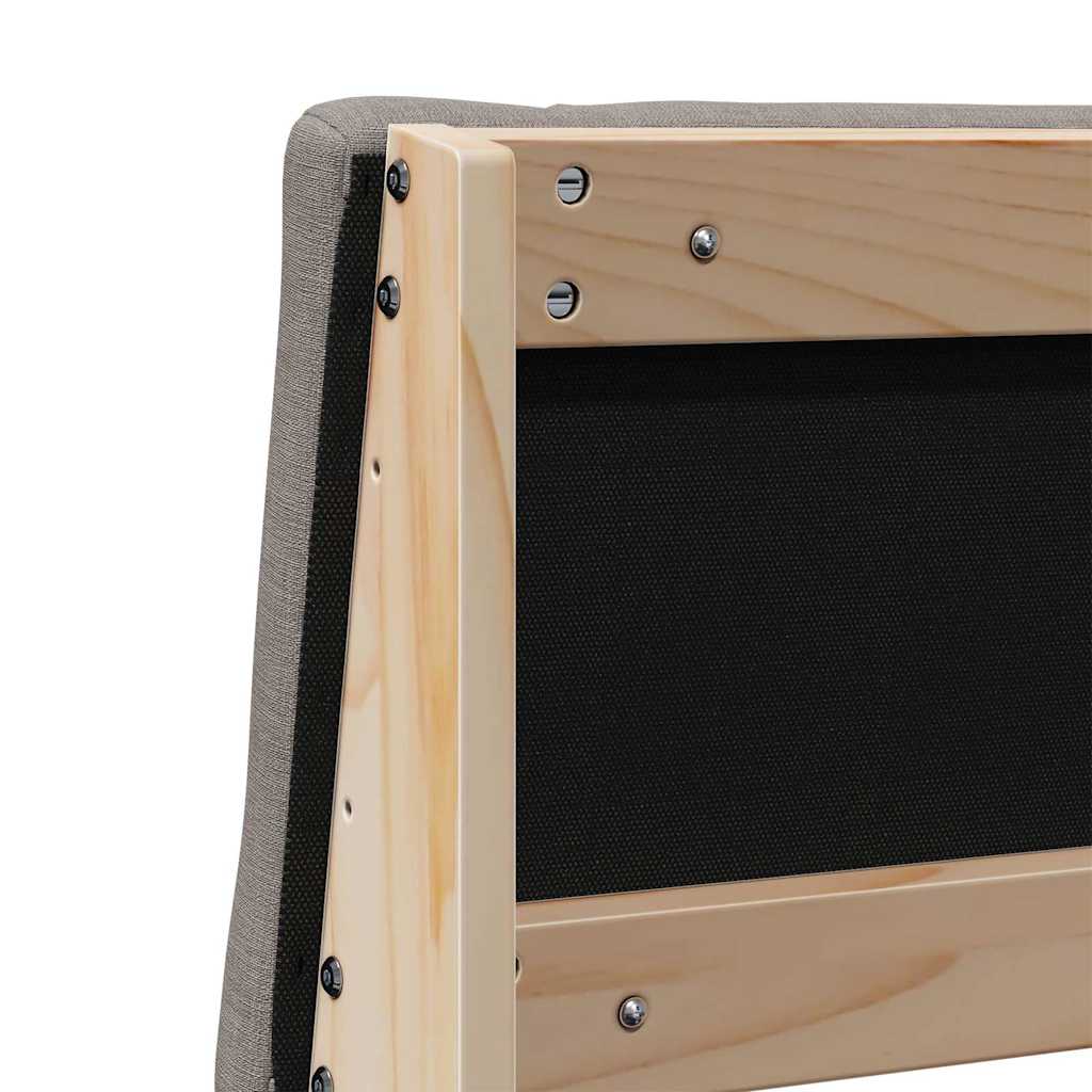 Polstret sengegavl Gråbrun 150 cm Massiv fyrretræ