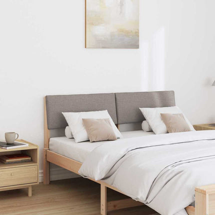 Polstret sengegavl Gråbrun 150 cm Massiv fyrretræ