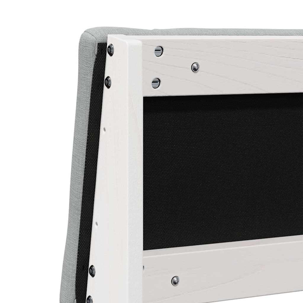 Polstret sengegavl Lysegrå 150 cm Massiv fyrretræ