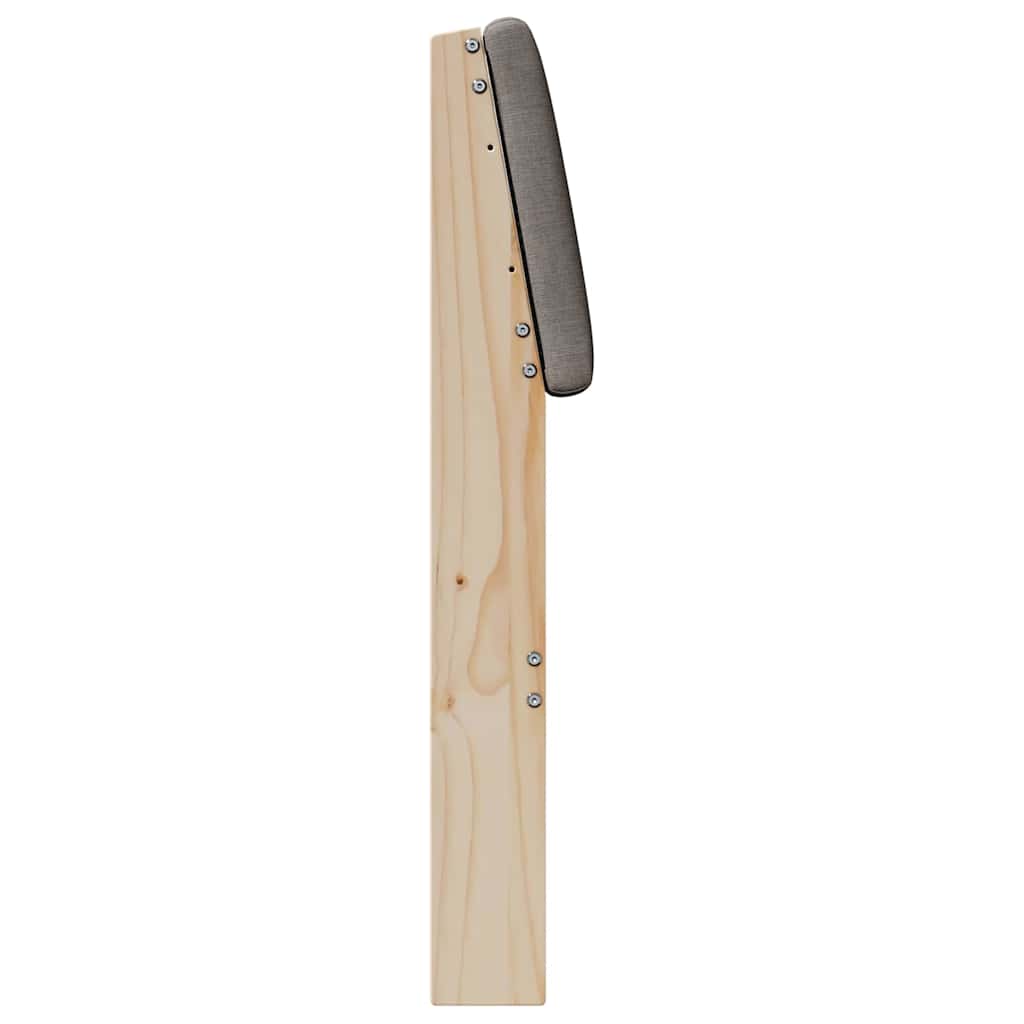 Polstret sengegavl Gråbrun 140 cm Massiv fyrretræ