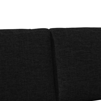 Polstret sengegavl Sort 135 cm Massiv fyrretræ