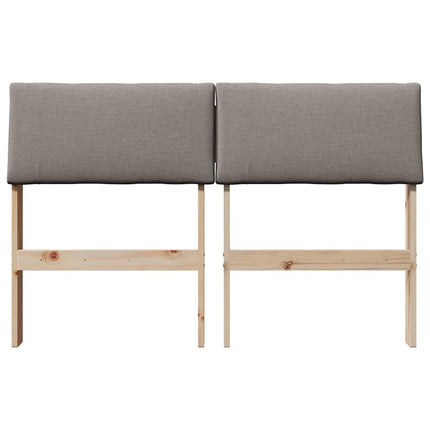 Polstret sengegavl Gråbrun 120 cm Massiv fyrretræ