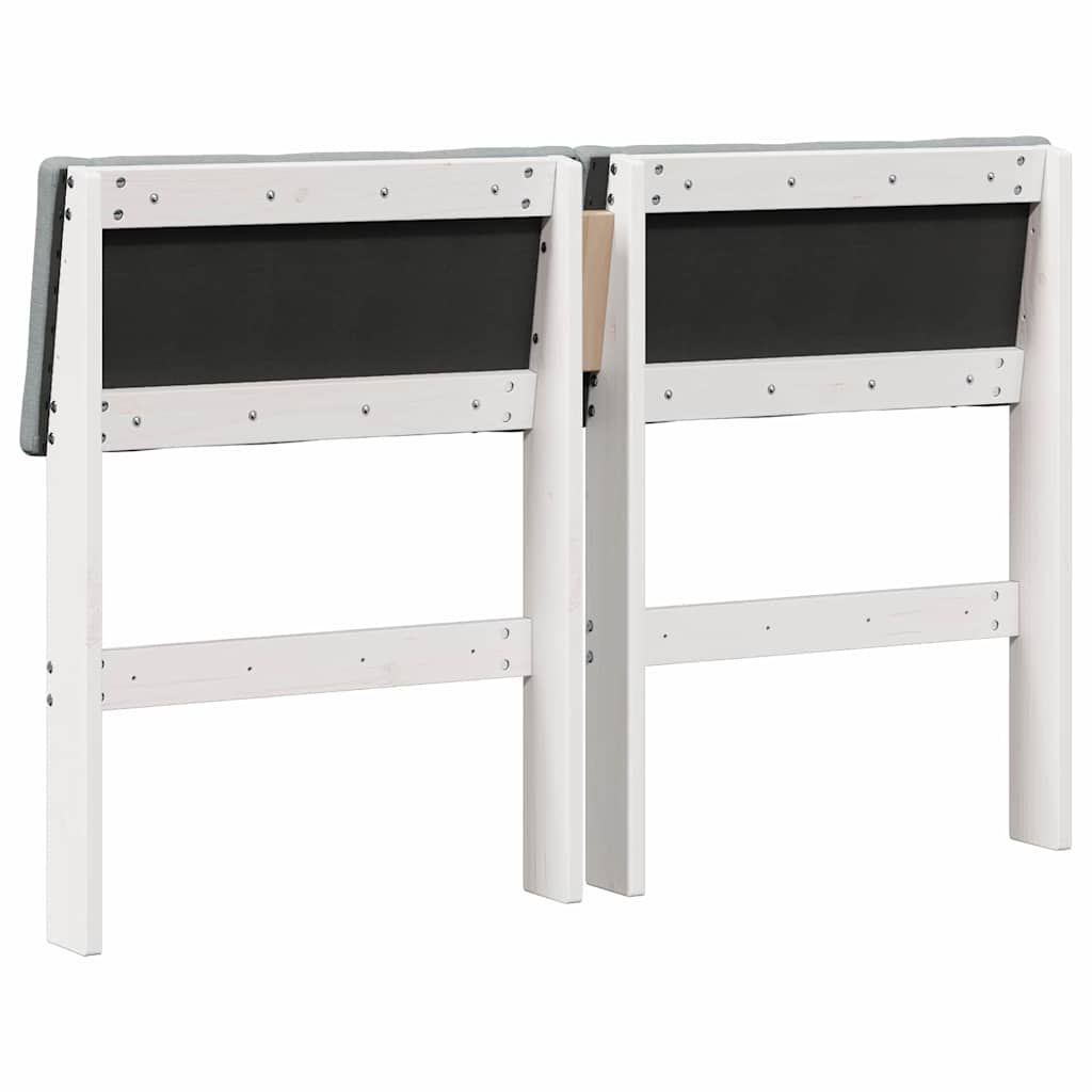 Polstret sengegavl Lysegrå 120 cm Massiv fyrretræ