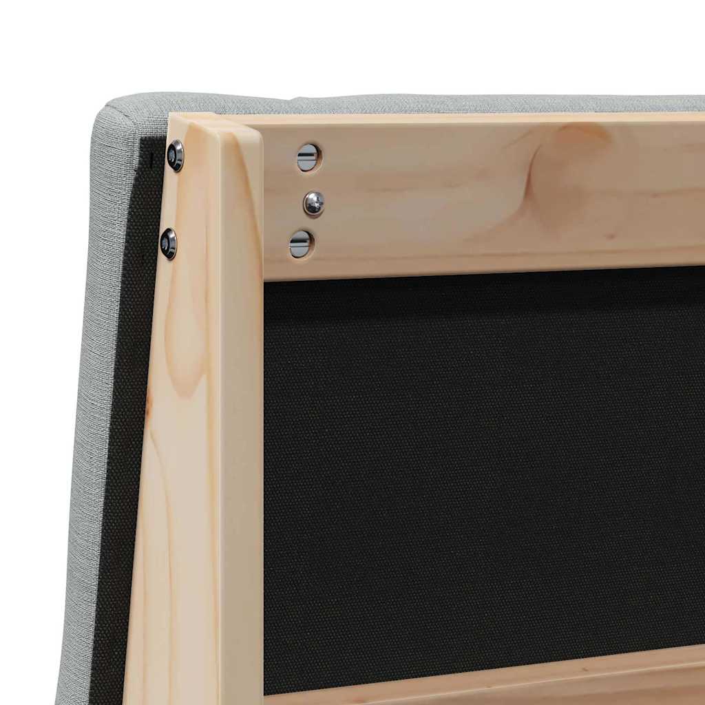 Polstret sengegavl Lysegrå 80 cm Massiv fyrretræ