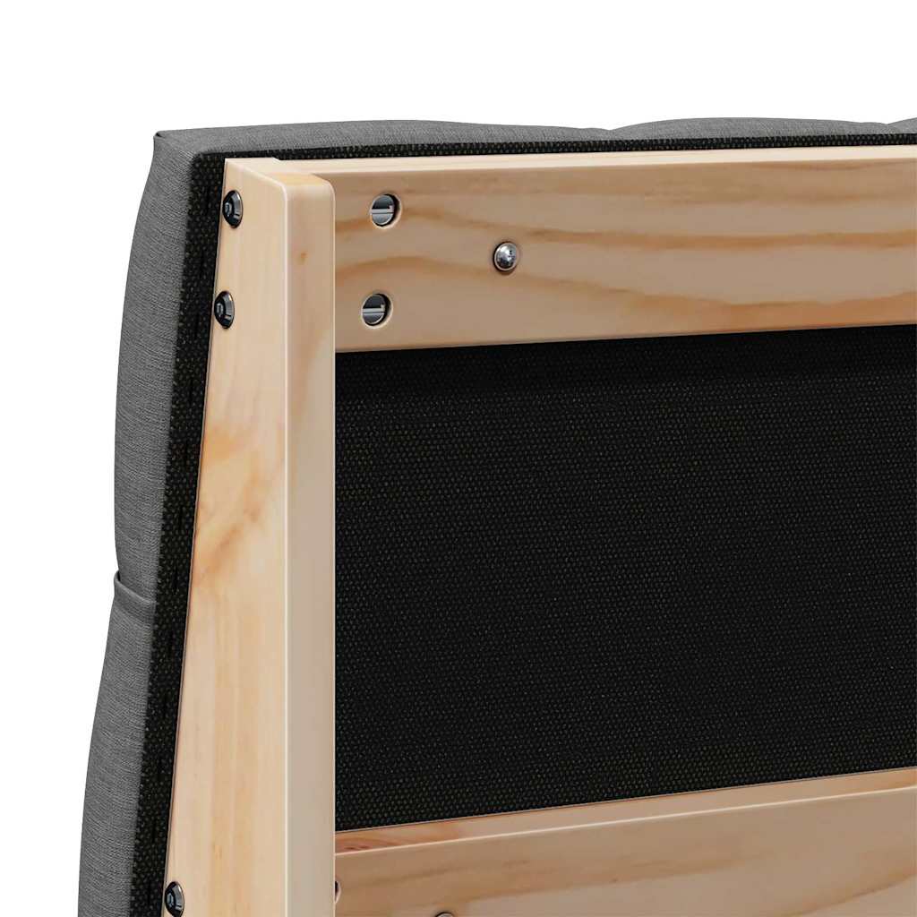 Polstret sengegavl Mørkegrå 180 cm Massiv fyrretræ