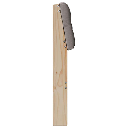 Polstret sengegavl Gråbrun 150 cm Massiv fyrretræ
