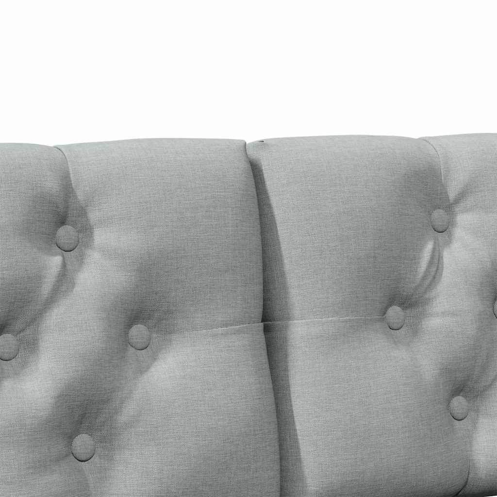 Polstret sengegavl Lysegrå 135 cm Massiv fyrretræ