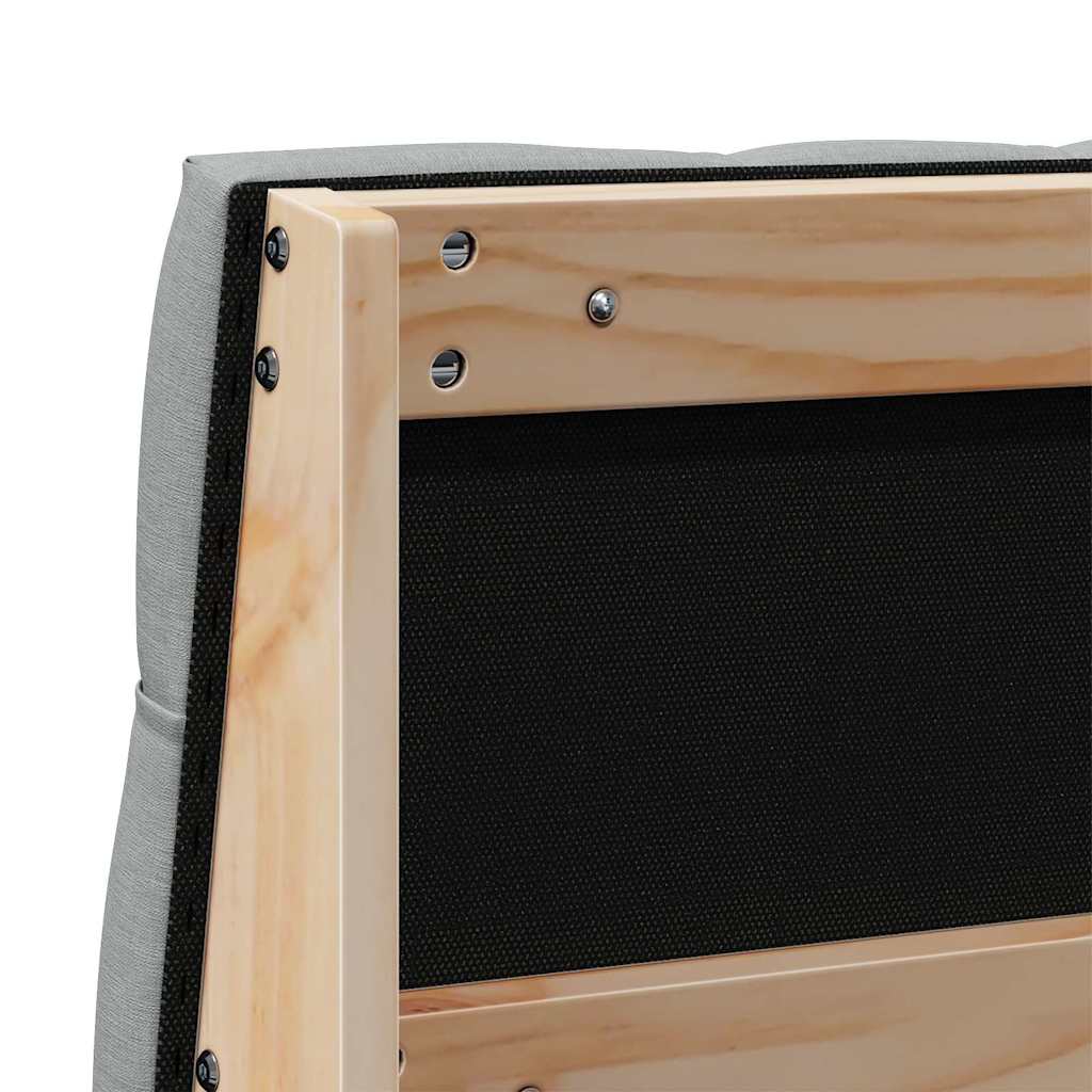 Polstret sengegavl Lysegrå 135 cm Massiv fyrretræ