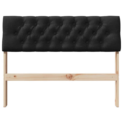 Polstret sengegavl Sort 100 cm Massiv fyrretræ
