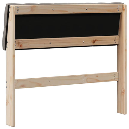 Polstret sengegavl Gråbrun 90 cm Massiv fyrretræ