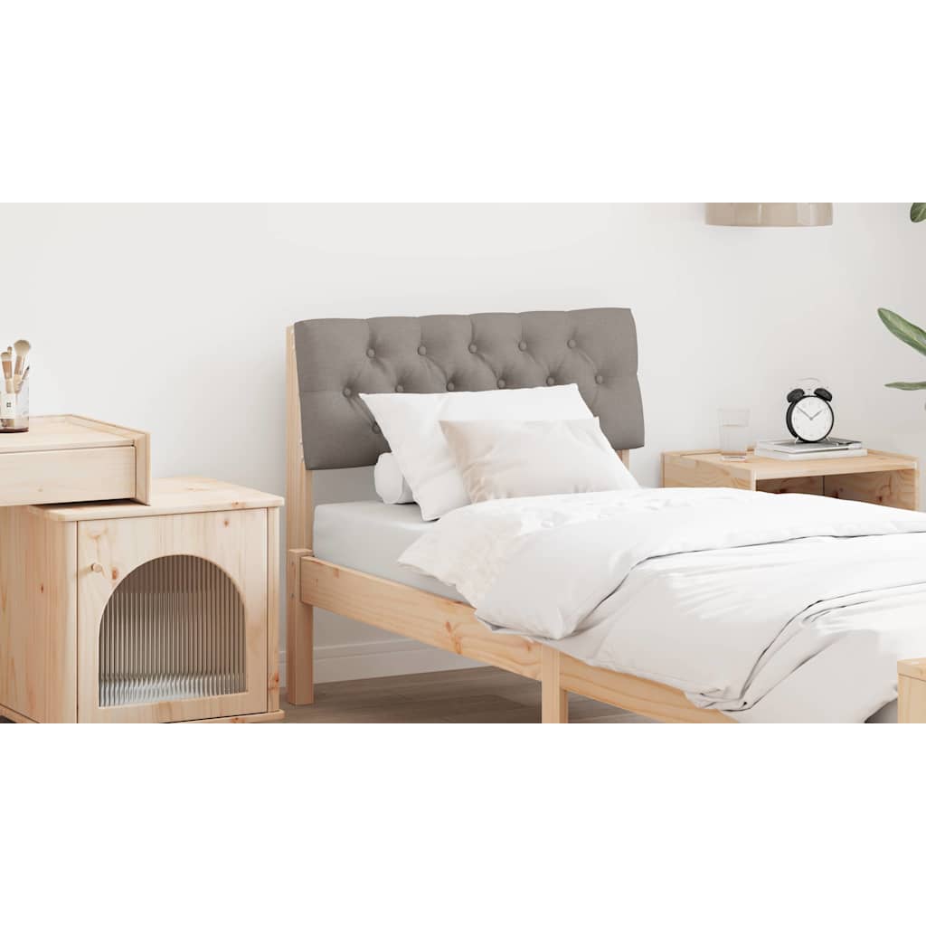 Polstret sengegavl Gråbrun 80 cm Massiv fyrretræ