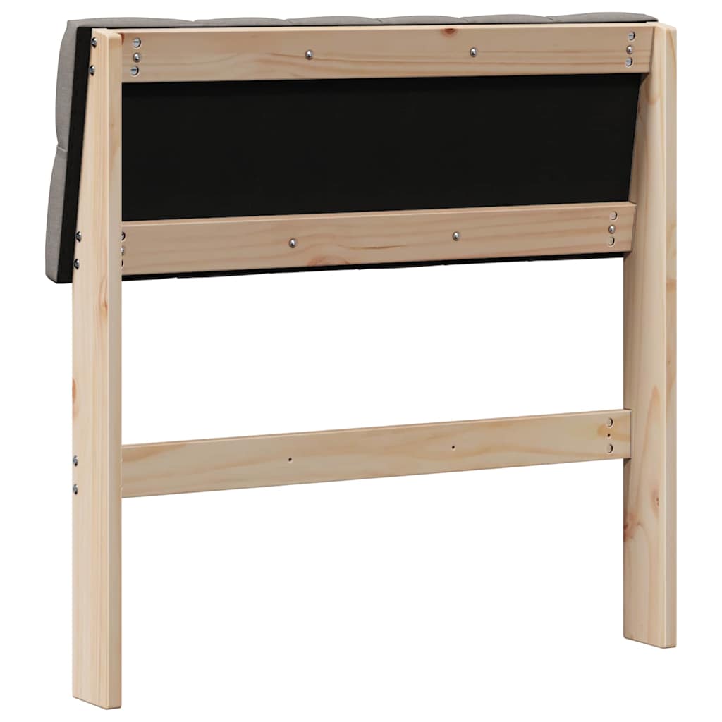 Polstret sengegavl Gråbrun 80 cm Massiv fyrretræ