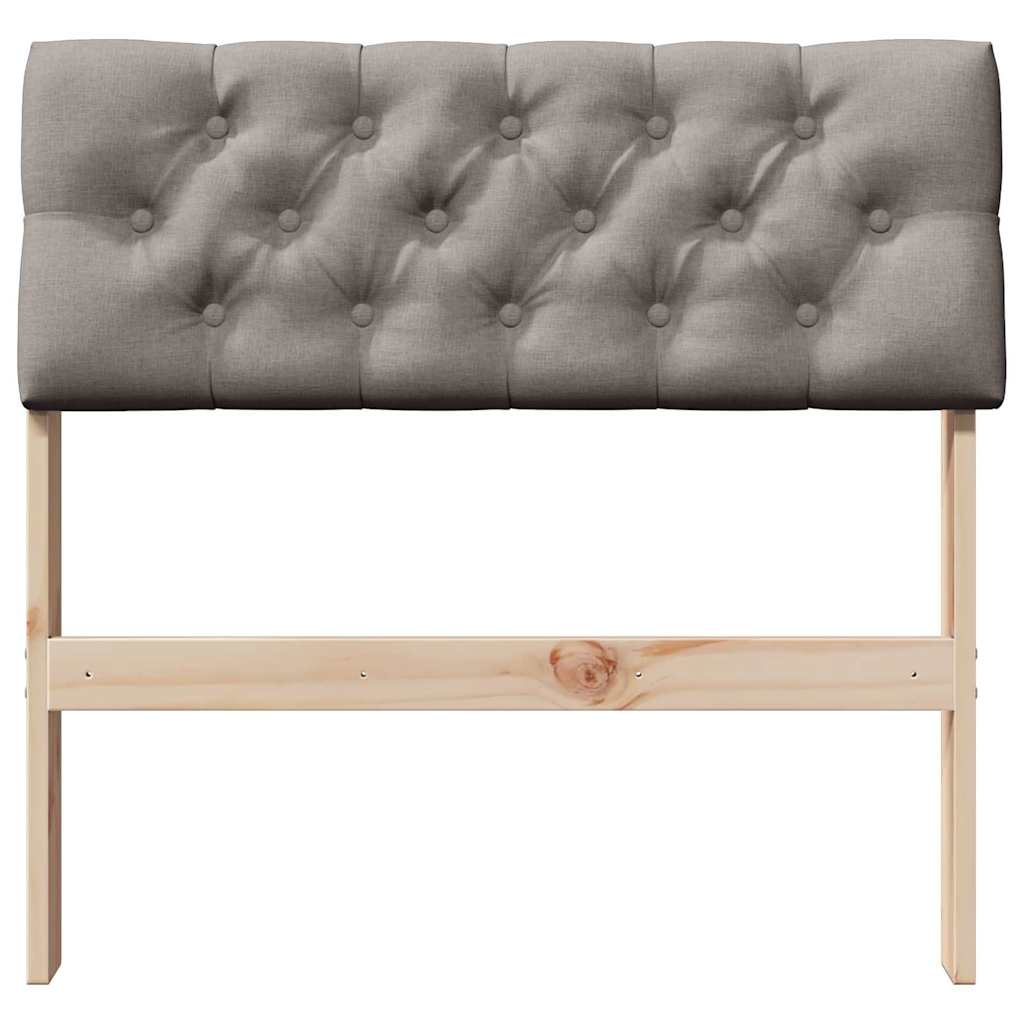 Polstret sengegavl Gråbrun 80 cm Massiv fyrretræ
