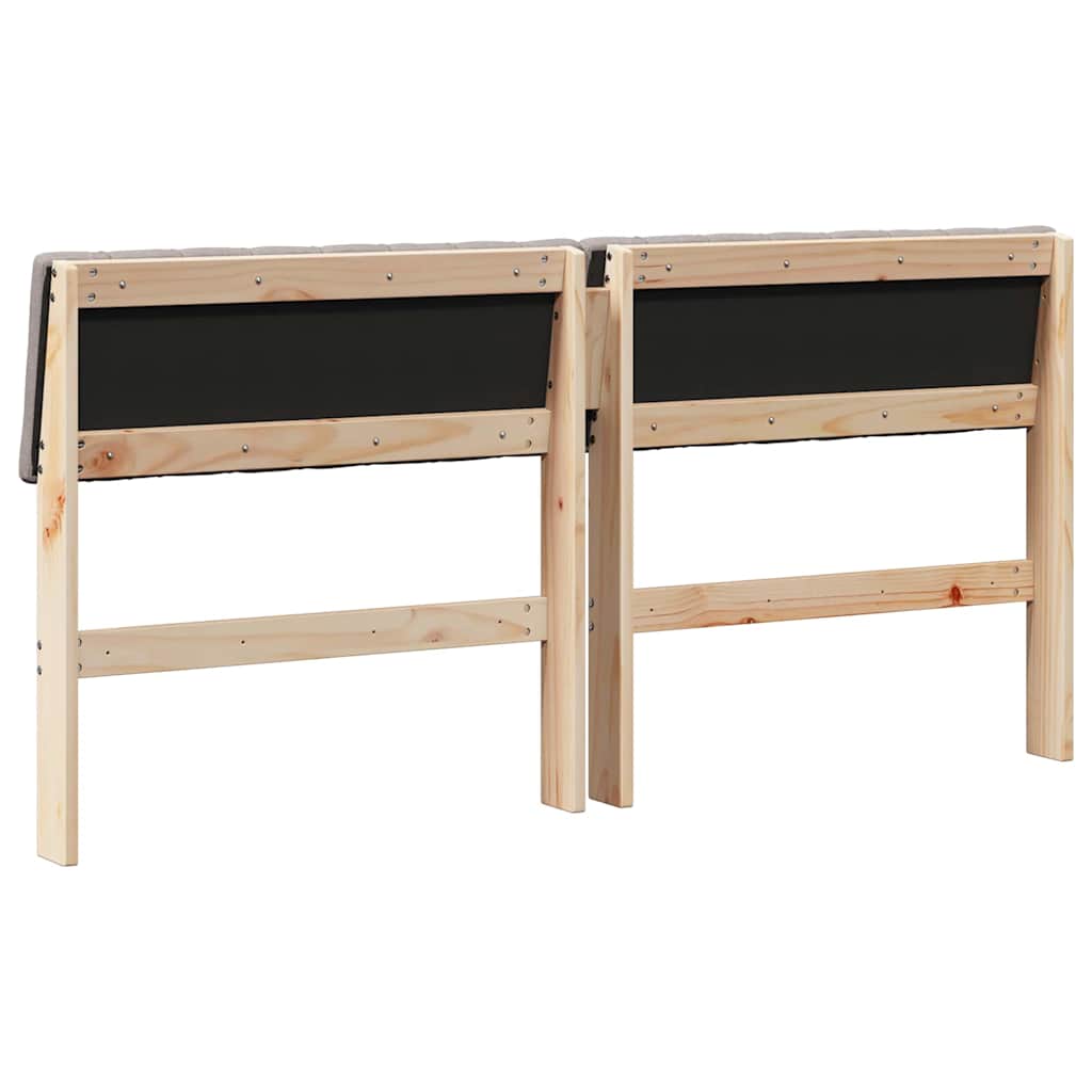 Polstret sengegavl Gråbrun 160 cm Massiv fyrretræ